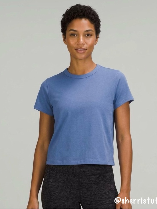 lululemon athletica Tops - EXCELLENT Lululemon Classic-Fit Cotton-Blend T-Shirt Water Blue Short Sleeve S/4